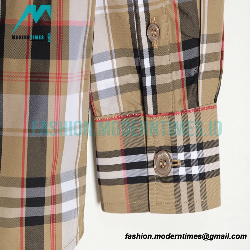 Burberry - New Pocket Embroidered Striped Long-sleeved Shirt T-shirt Burberry - New Pocket Embroidered Striped Long-sleeved Shirt T-shirt